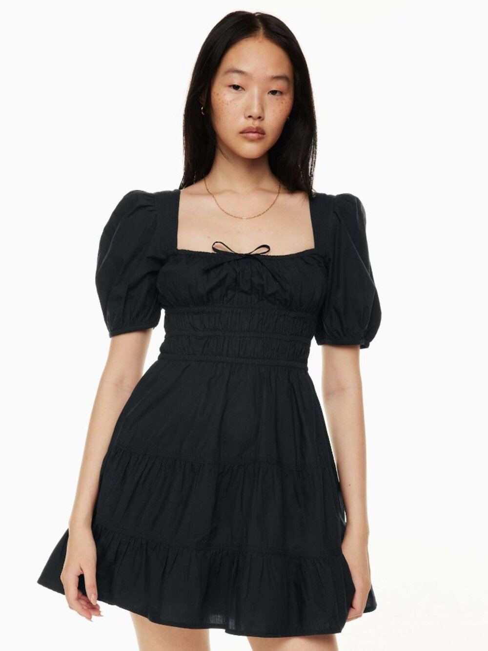 Aritzia Sunday Best Martine Short Sleeve Mini Dress - Black - Medium